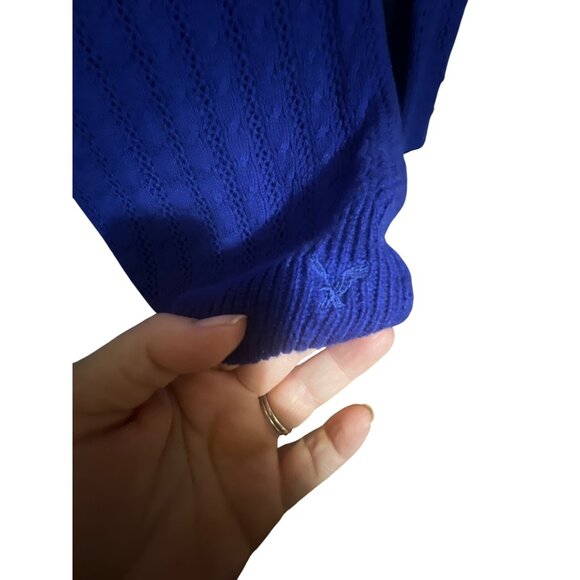 American Eagle Outfitters XS Knit Sweater With Button Cuffs & Scoop Neck Y2K - Picture 4 of 5